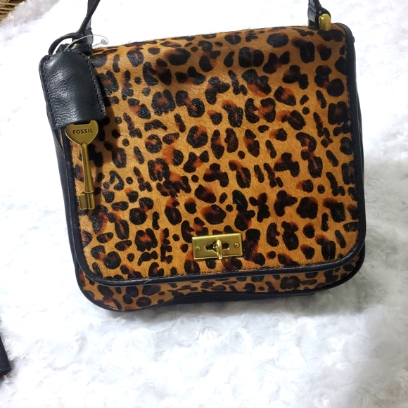 Fossil black leather leopard bag - Picture 11 of 14